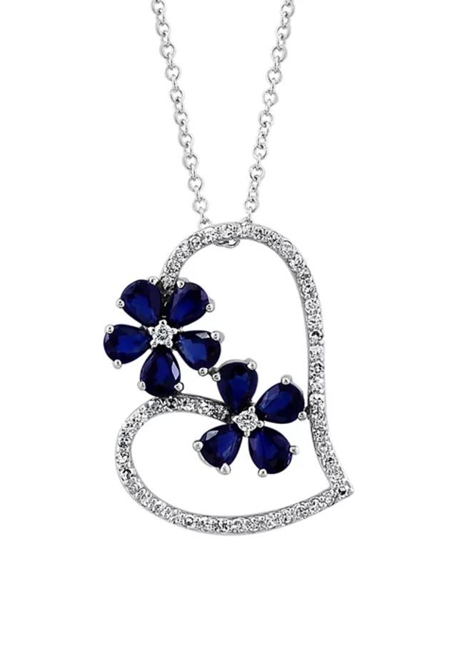  1/5cttw Diamond and Enamel Sun Pendant for Women in