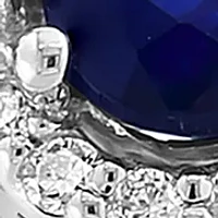 Diamond and Sapphire Ring in 14K White Gold