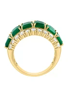 Diamond and Emerald Ring in 14K Yellow Gold