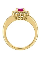 1/4 ct. t.w. Diamond and 1.94 ct. t.w. Ruby Ring in 14K Yellow Gold 