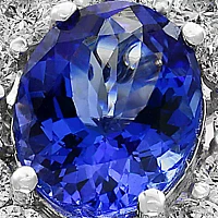 Tanzanite and Diamond Ring in 14K White Gold