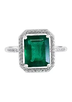 2.95 ct. t.w. Natural Emeralds and 1/6 ct. t.w. Diamonds Ring in 14k White Gold 