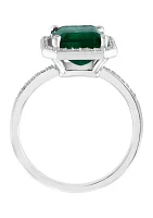 2.95 ct. t.w. Natural Emeralds and 1/6 ct. t.w. Diamonds Ring in 14k White Gold 