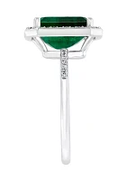 2.95 ct. t.w. Natural Emeralds and 1/6 ct. t.w. Diamonds Ring in 14k White Gold 