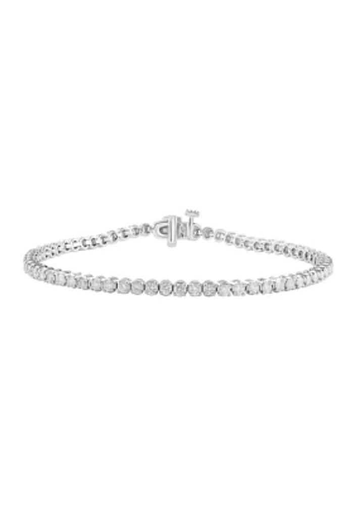 Lab Created 14K White Gold Lab Grown Diamond Bracelet 