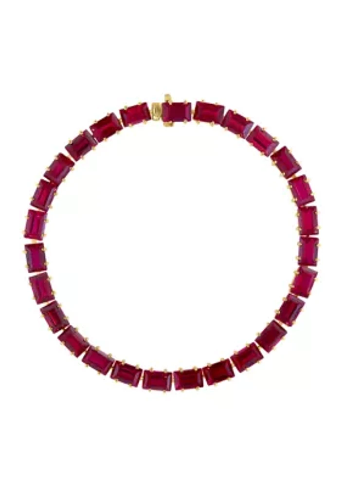  14K Yellow Gold Lab Grown Ruby Bracelet