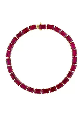  14K Yellow Gold Lab Grown Ruby Bracelet