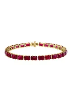  14K Yellow Gold Lab Grown Ruby Bracelet