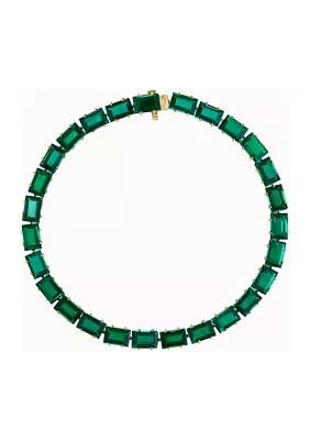 Lab Grown Emerald Bracelet in 14K Yellow Gold