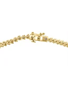 14K Two-Tone Gold Diamond Miracle Set Tennis Bracelet 