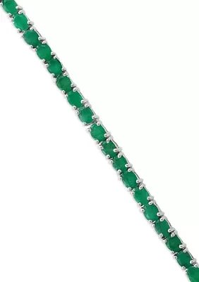 Emerald Tennis Bracelet in Sterling Silver