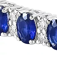 1/2 ct. t.w. Diamond and 2.8 ct. t.w. Sapphire Bolo Bracelet in 14K White Gold