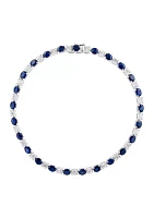 Diamond and Sapphire Bracelet in 14K White Gold