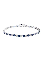 Diamond and Sapphire Bracelet in 14K White Gold