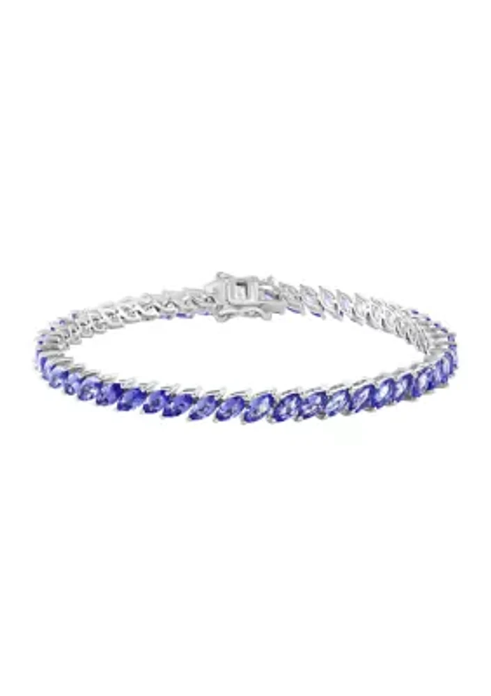 Marquise Tanzanite Tennis Bracelet in Sterling Silver