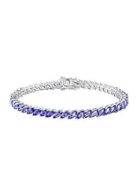 Marquise Tanzanite Tennis Bracelet in Sterling Silver