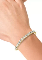 1/10 ct. t.w. Diamond Bolo Bracelet in Gold Over Silver 