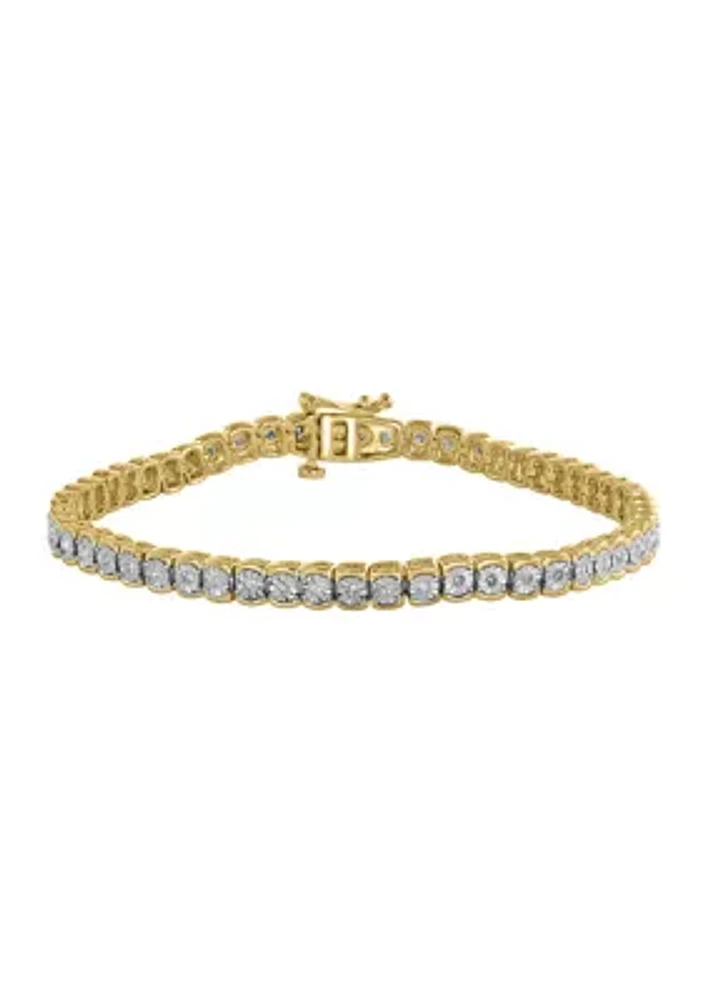 3/8 ct. t.w. Diamond Tennis Bracelet in Gold Over Sterling Silver 