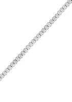 Sterling Silver 1/2 ct. t.w. Diamond Illusion Tennis Bracelet