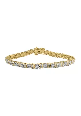 1/5 ct. t.w. Diamond Bracelet in Gold Over Sterling Silver 