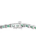 2.99 ct. t.w. Emerald and 1/5 ct. t.w. Diamond Tennis Bracelet in Sterling Silver