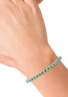 2.99 ct. t.w. Emerald and 1/5 ct. t.w. Diamond Tennis Bracelet in Sterling Silver