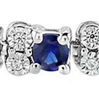  3.87 ct. t.w. Sapphire and 1/5 ct. t.w. Diamond Bracelet in Sterling Silver