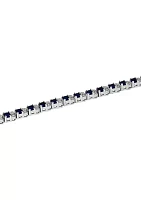  3.87 ct. t.w. Sapphire and 1/5 ct. t.w. Diamond Bracelet in Sterling Silver