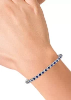  3.87 ct. t.w. Sapphire and 1/5 ct. t.w. Diamond Bracelet in Sterling Silver