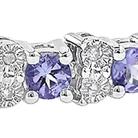 Silver Diamond Tanzanite Bracelet 