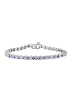 Silver Diamond Tanzanite Bracelet 