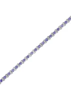 Silver Diamond Tanzanite Bracelet 