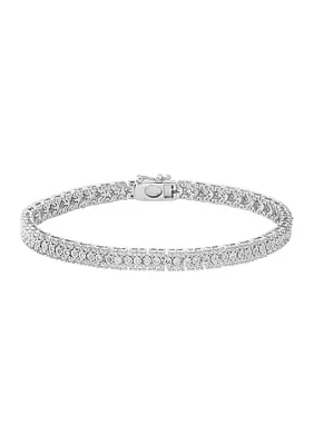 Sterling Silver 1/2 ct. t.w. Miracle Set Diamond Tennis Bracelet 