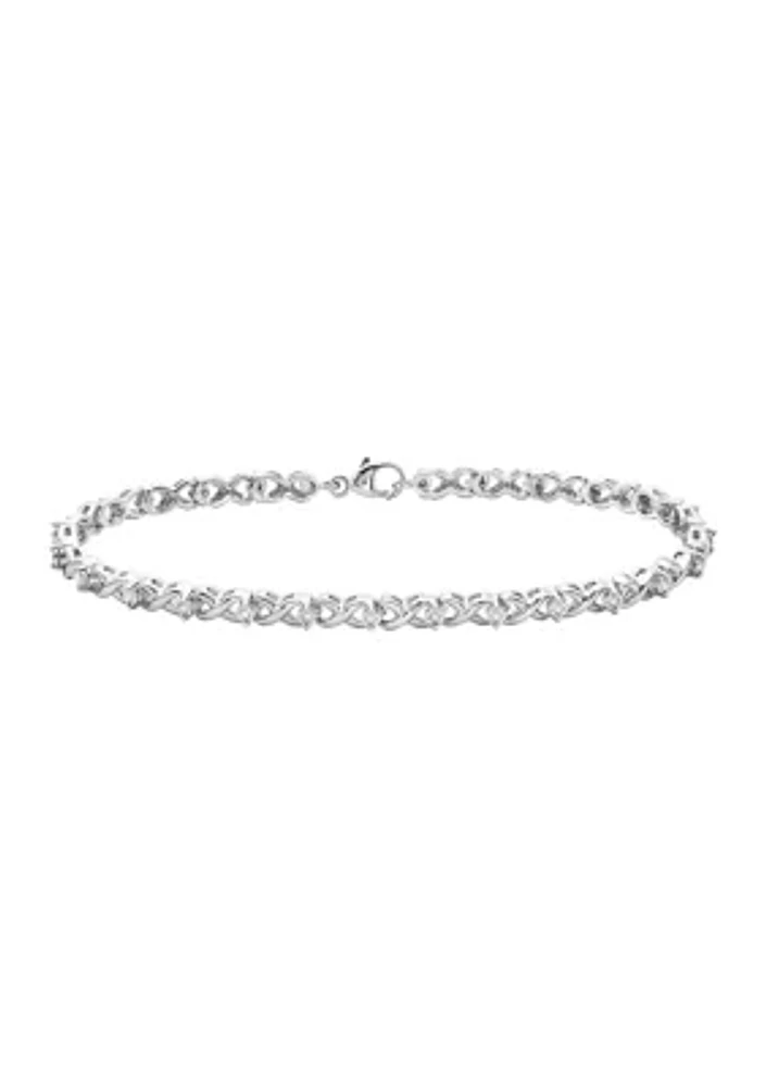  Sterling  Silver 1/5 ct. t.w. Diamond Bracelet