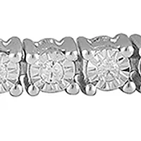 Sterling Silver 1/4 ct. t.w. Diamond Miracle Set Bolo Bracelet