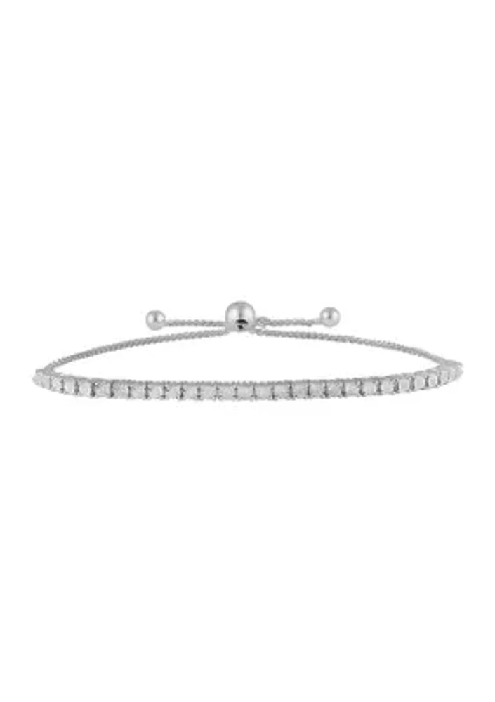 Sterling Silver 1/4 ct. t.w. Diamond Miracle Set Bolo Bracelet