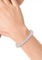 3/8 ct. t.w. Diamond Cluster 'S' Design Tennis Bracelet in Sterling Silver