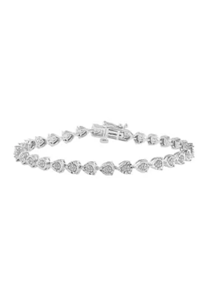 1/4 ct. t.w. Diamond Miracle Set Bangle Bracelet in Sterling Silver