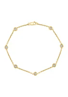 Miracle Set Diamond Station Bracelet in Gold-Plated Sterling Silver 