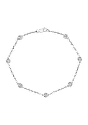 Miracle Set Diamond Station Bracelet in Sterling Silver 