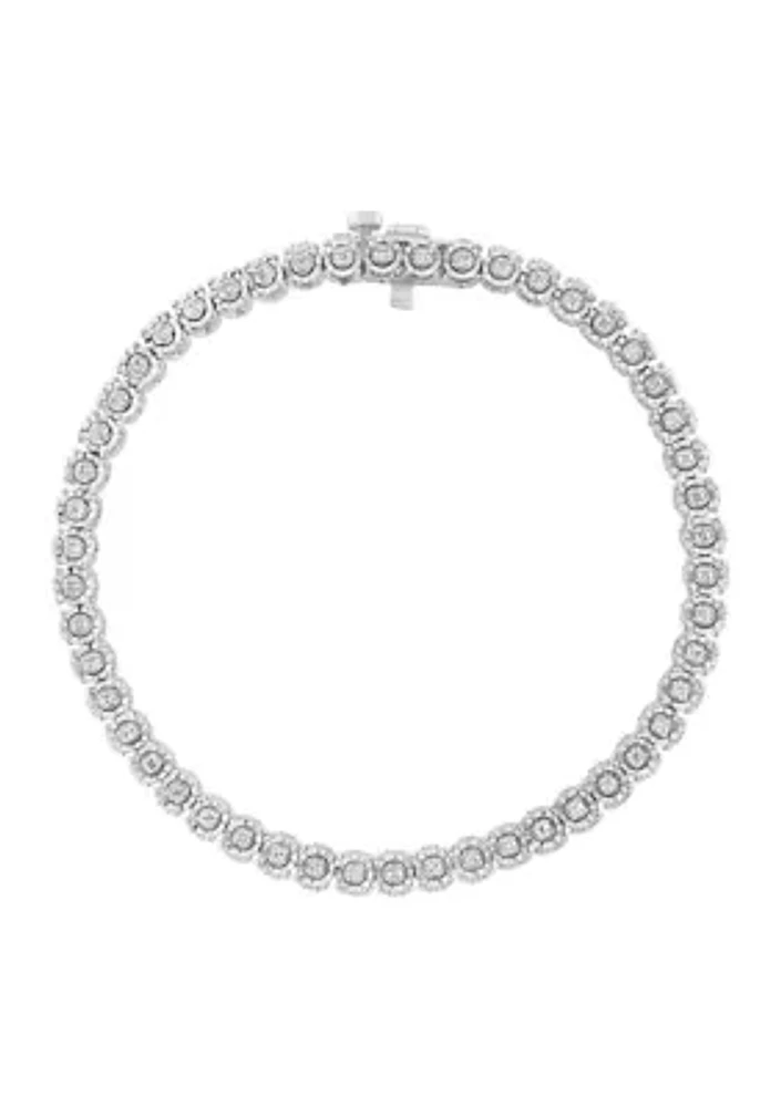 9/10 ct. t.w. Diamond Tennis Bracelet in Sterling Silver