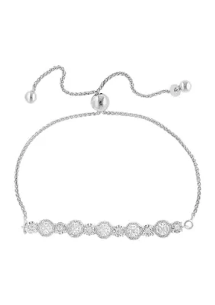 Diamond Bolo Bracelet in Sterling Silver