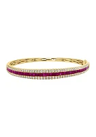 Diamond and Ruby Bangle Bracelet in 14K Yellow Gold