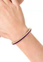 Diamond and Ruby Bangle Bracelet in 14K Yellow Gold