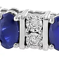 1/4 ct. t.w. Sapphire Bangle Bracelet in Sterling Silver