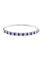 1/4 ct. t.w. Sapphire Bangle Bracelet in Sterling Silver