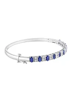 1/4 ct. t.w. Sapphire Bangle Bracelet in Sterling Silver