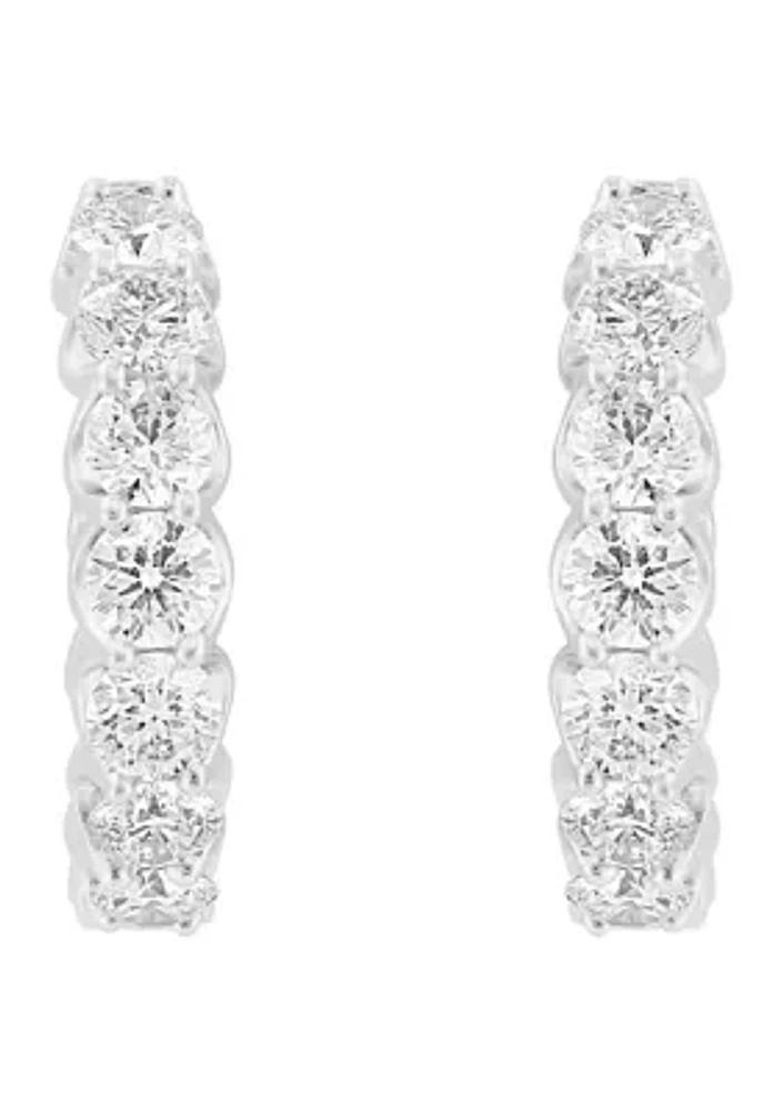 Lab Created  14K White Gold Lab Grown Diamond Earrings 