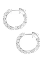 Lab Created  14K White Gold Lab Grown Diamond Earrings 