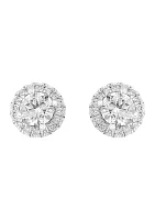 Lab Created 14K 14k White Gold Lab Grown Diamond, Earrings (With 3/8 ct. t.w. Center Size) 